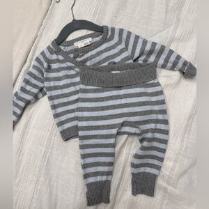 First Impressions by Petit Lim Knit Set 6 Months | Gray Stripe Sweater & Pants